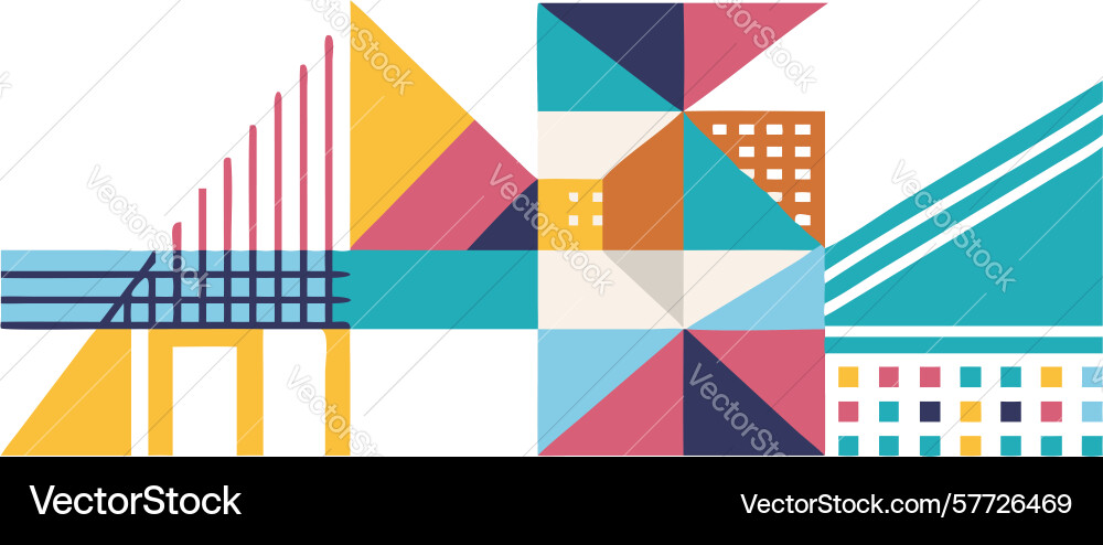 Abstract geometric pattern dynamic and colorful Vector Image