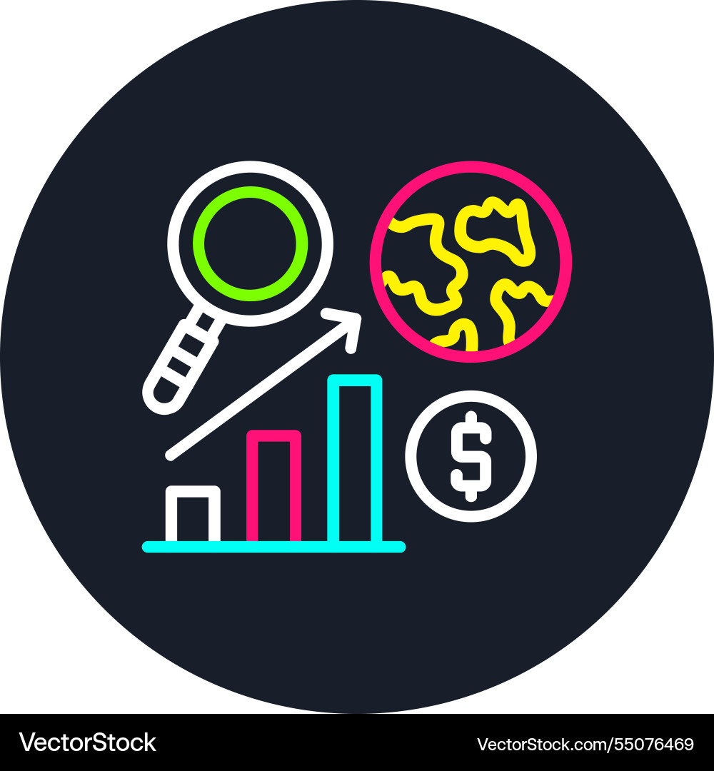 Analytics line multi color icon Vector Image