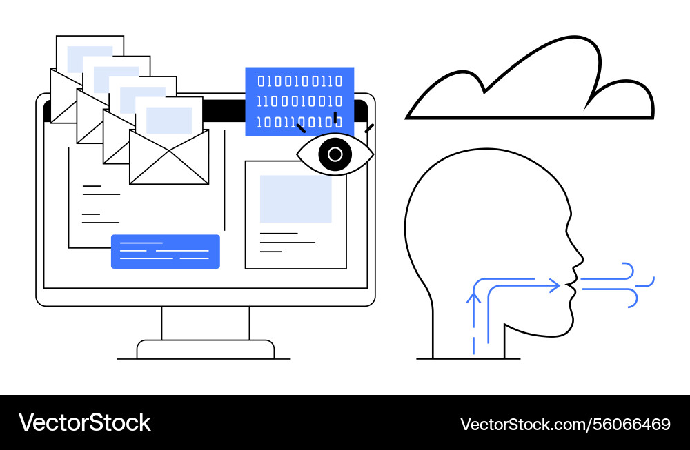 Cybersecurity concept with email vulnerability Vector Image