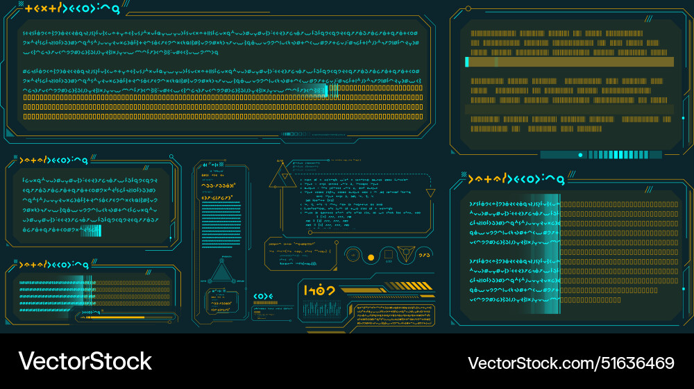 Data elements for sci-fi interface Data elements for sci-fi interface vector image