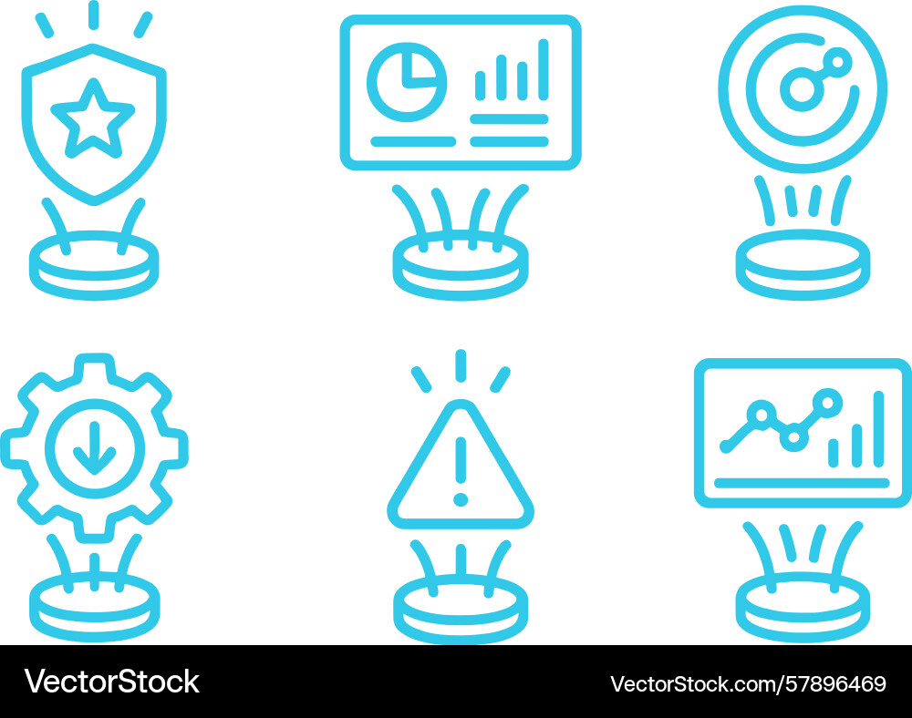 Digital icons representing data analysis security vector image