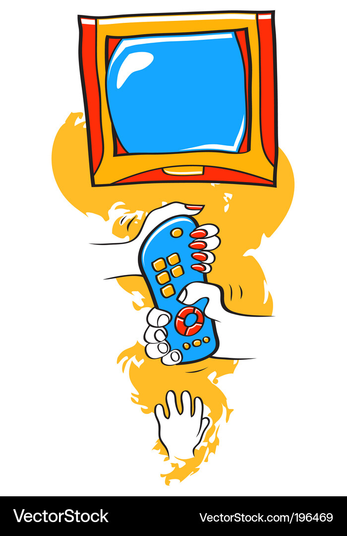 Family Argument Over Remote Control Vector Image