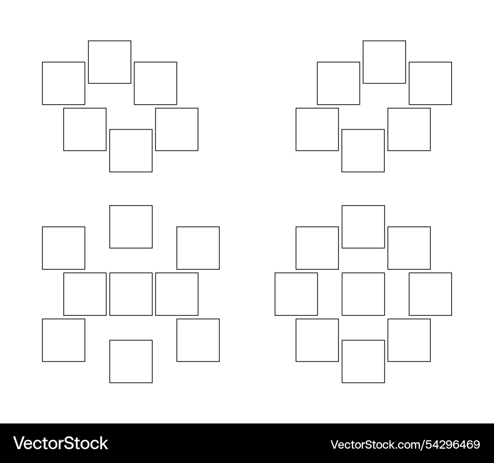 Frame collage from square shape for photo image Frame collage from square shape for photo image vector image