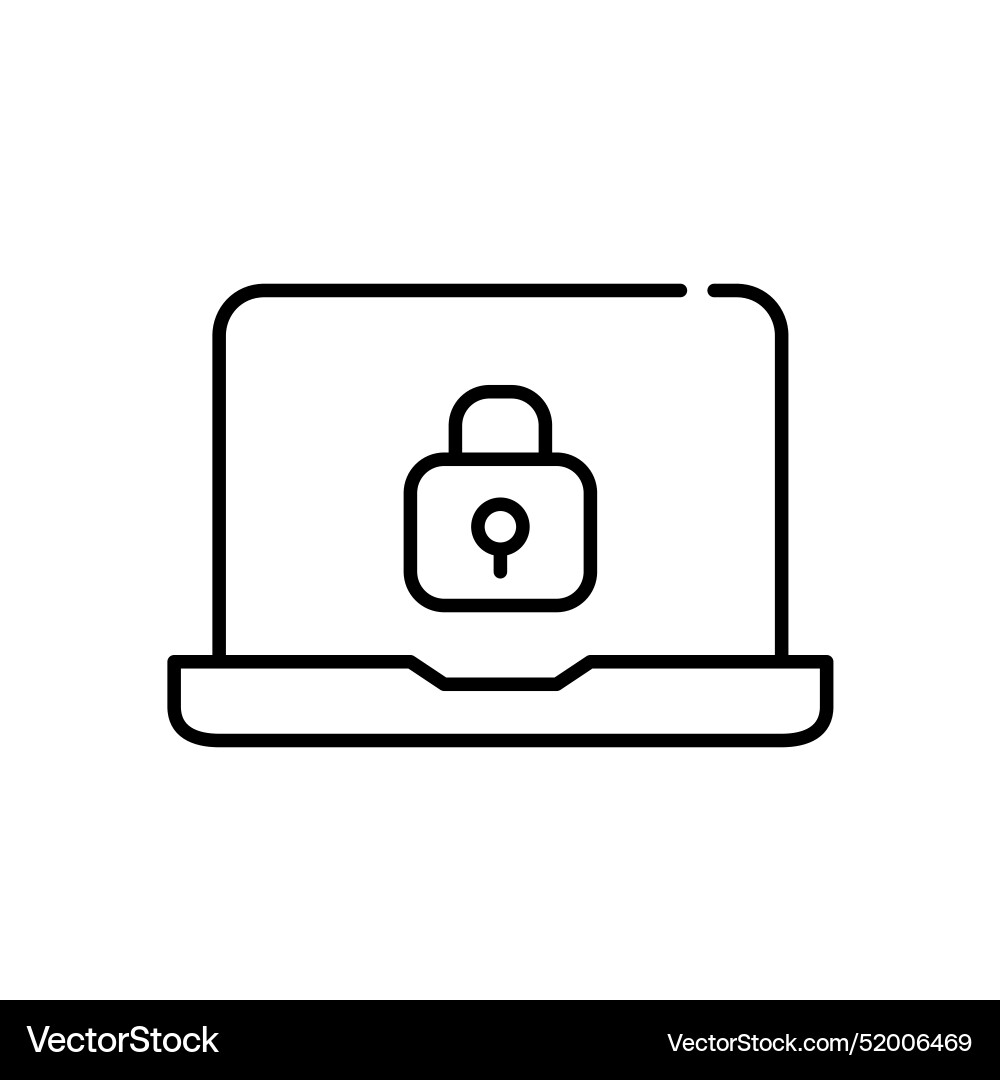 Laptop and lock safe computer account access Laptop and lock safe computer account access vector image