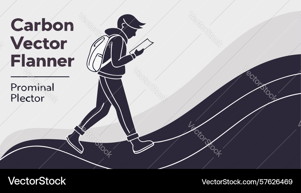 Man walking and using tablet banner design Vector Image