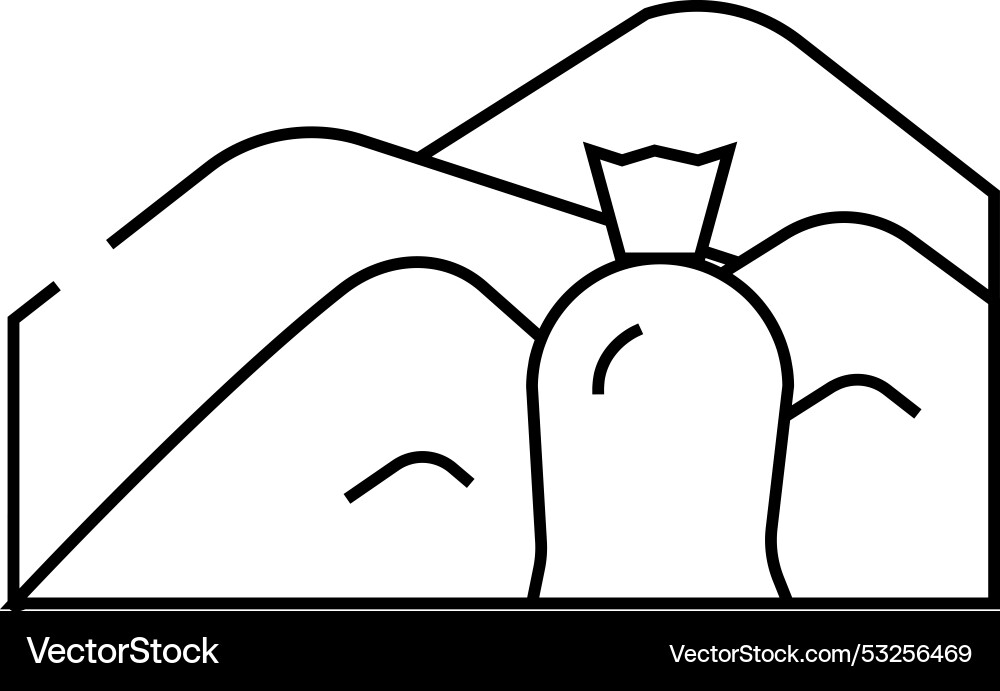Sand building material line icon Sand building material line icon vector image