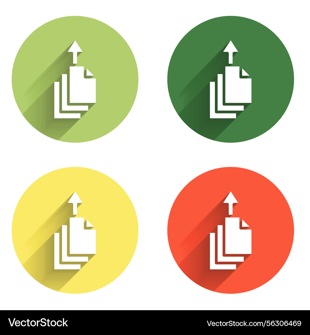 Set data export icon isolated with long shadow Set data export icon isolated with long shadow vector image