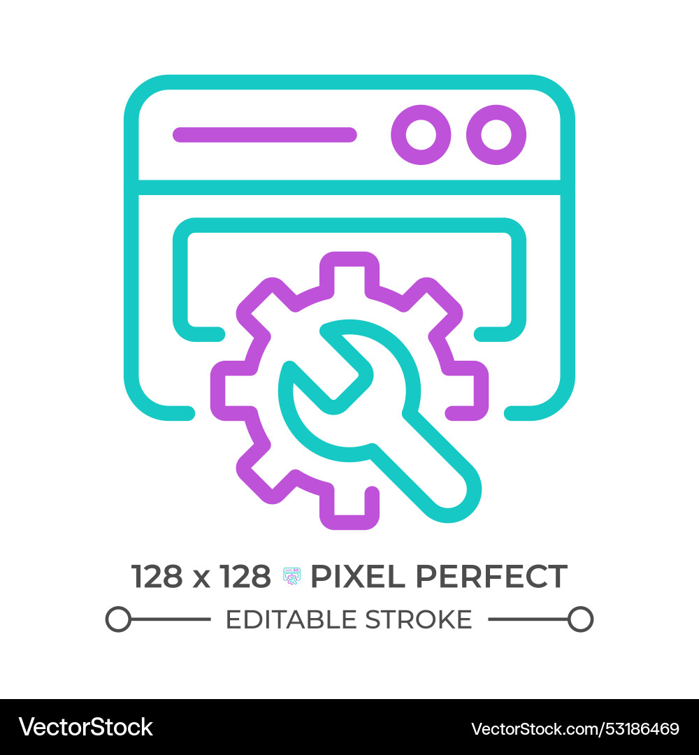 Website configuration two color line icon Website configuration two color line icon vector image