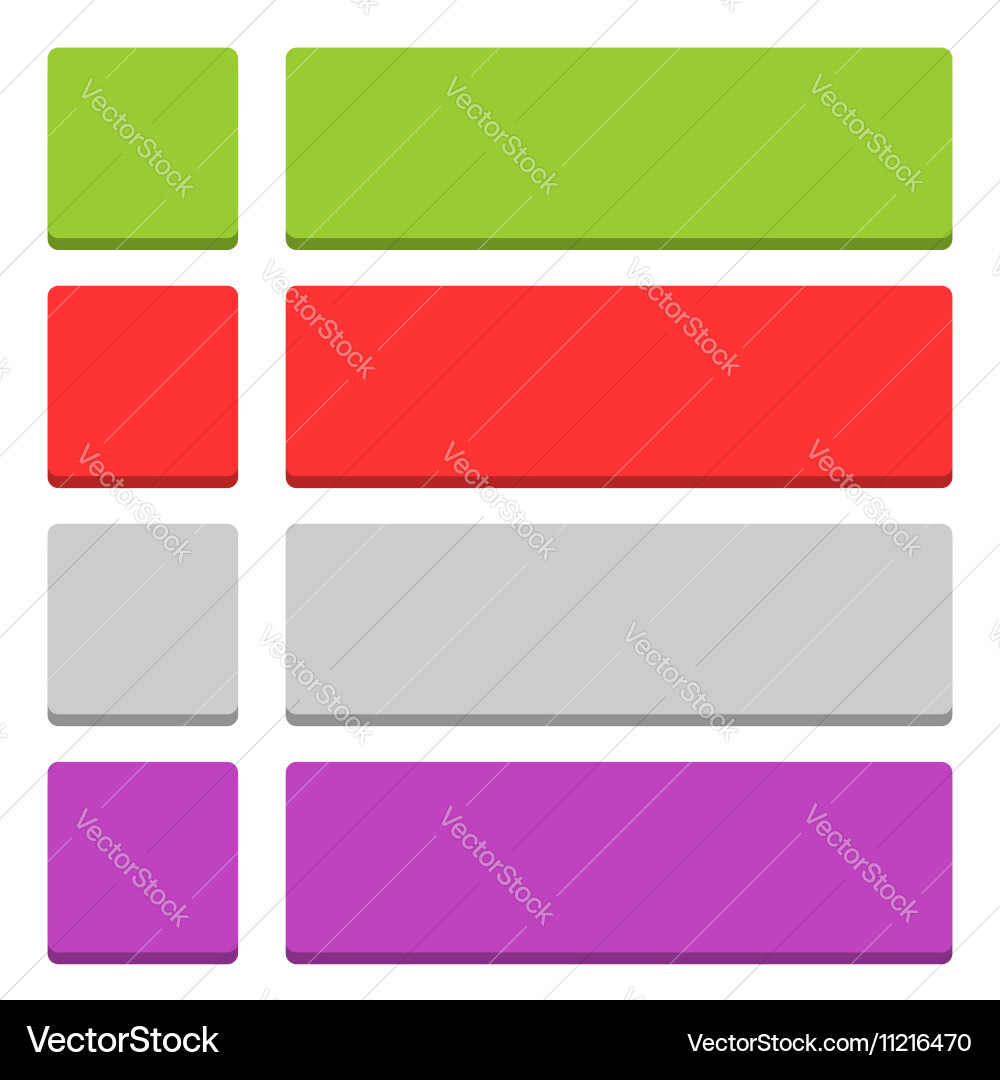 Flat blank icon empty internet color button Vector Image