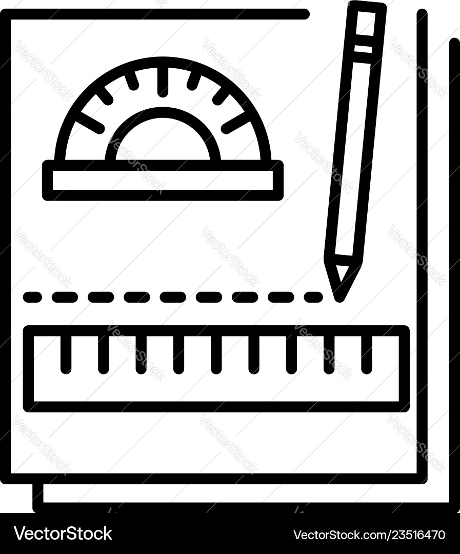 Homework notebook icon outline style Homework notebook icon outline style vector image
