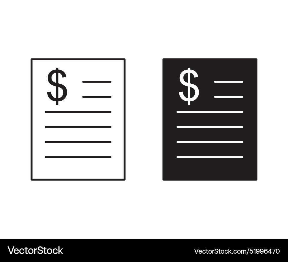 Invoice linear art icon set mark for web Invoice linear art icon set mark for web Vector Image