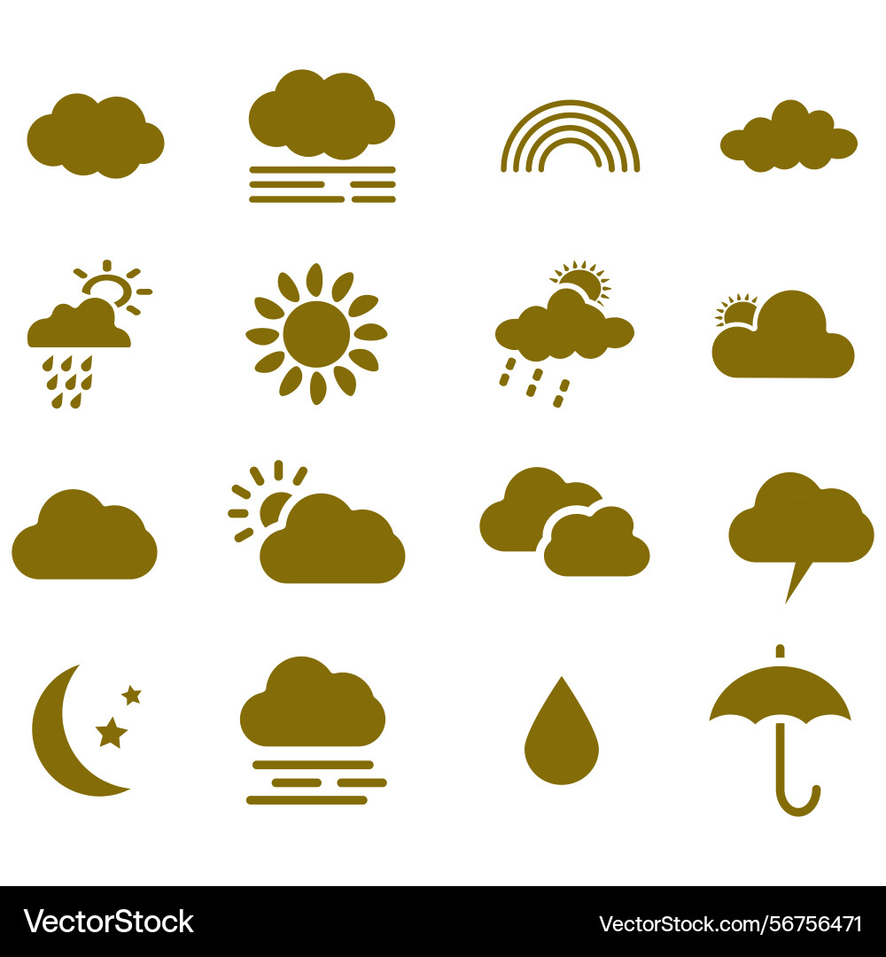 Clouds icons set of in different form Vector Image