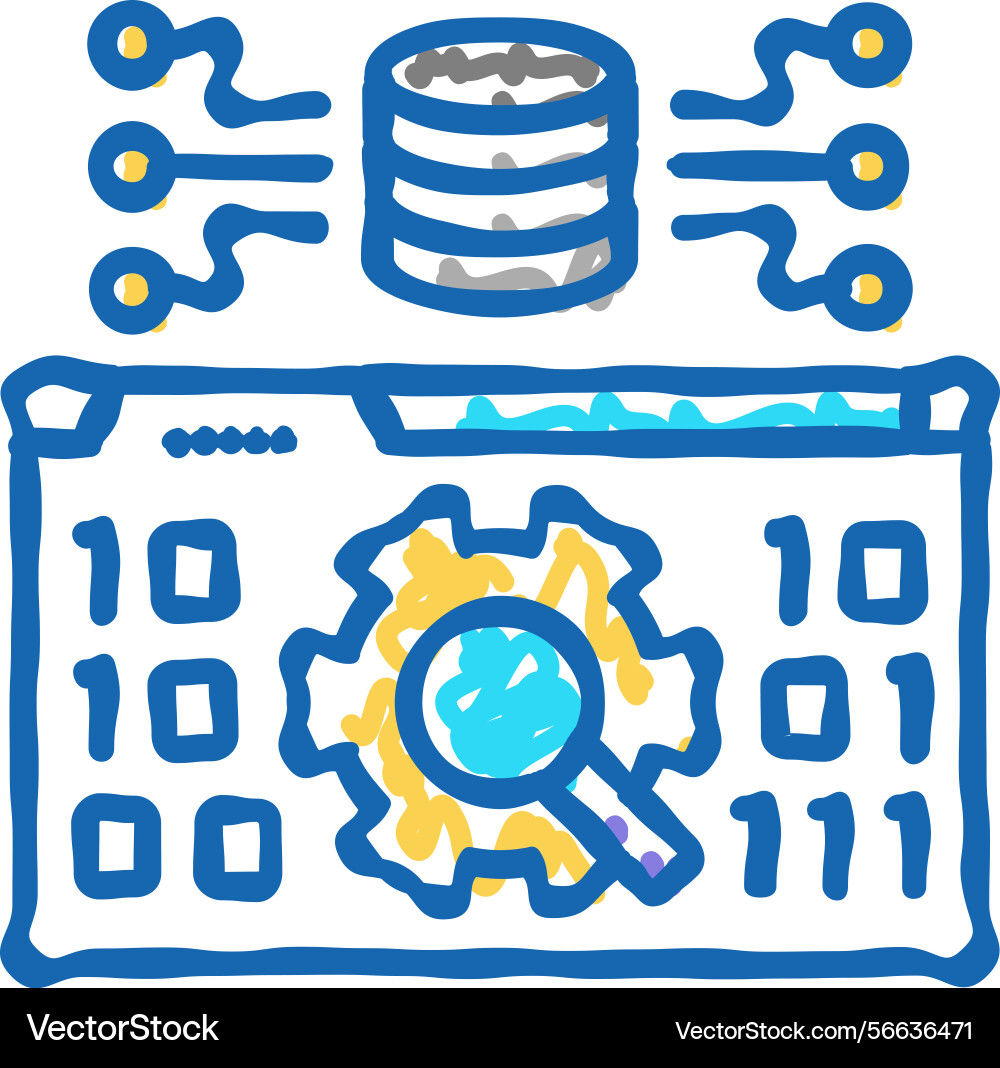 Data validation database icon doodle Data validation database icon doodle vector image