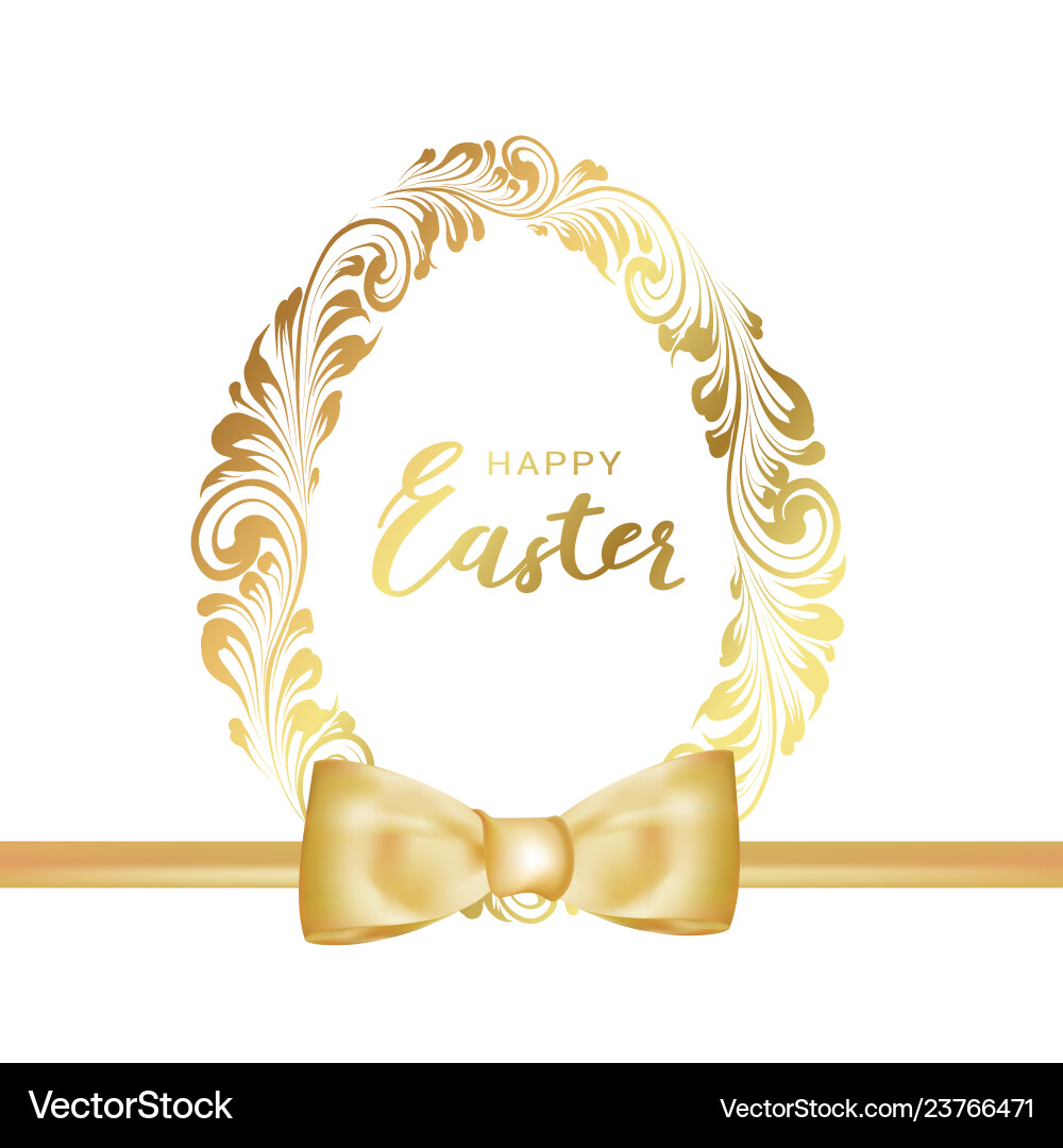 Easter poster golden egg with white background Easter poster golden egg with white background vector image