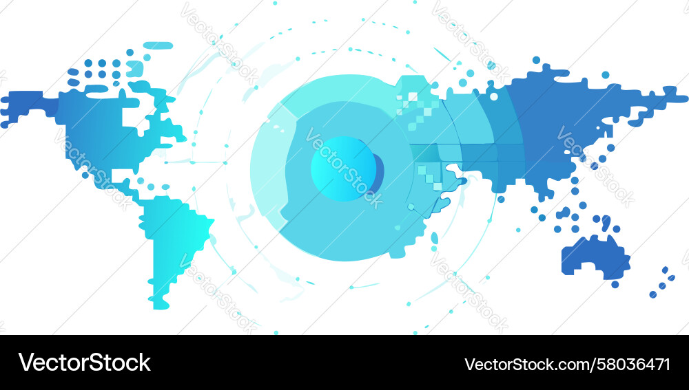 Global Data Network Map Vector Image