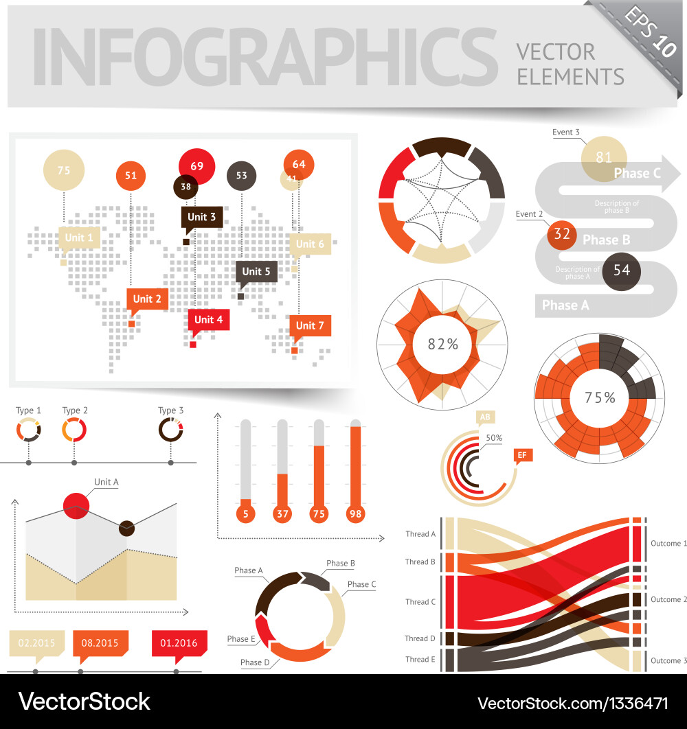 Modern Data & Chart Elements vector image