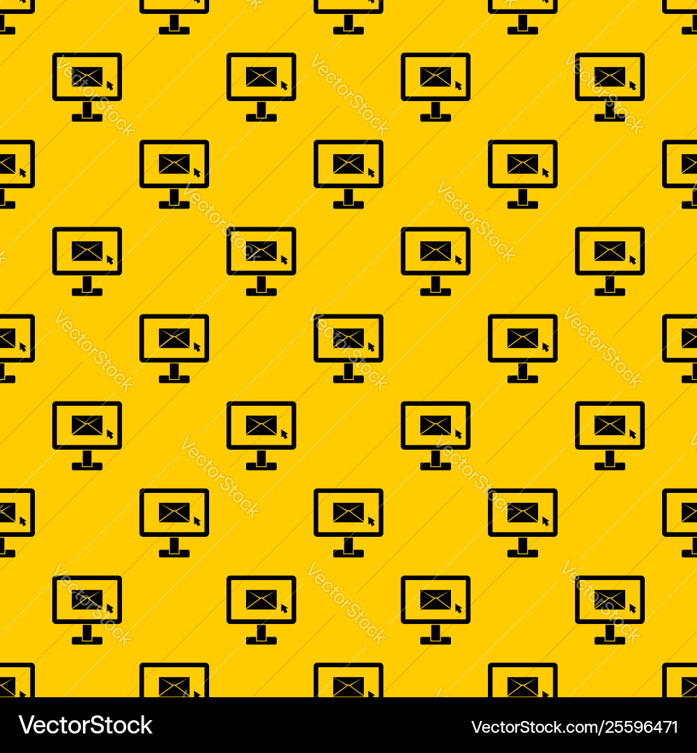 Monitor with email sign pattern vector image