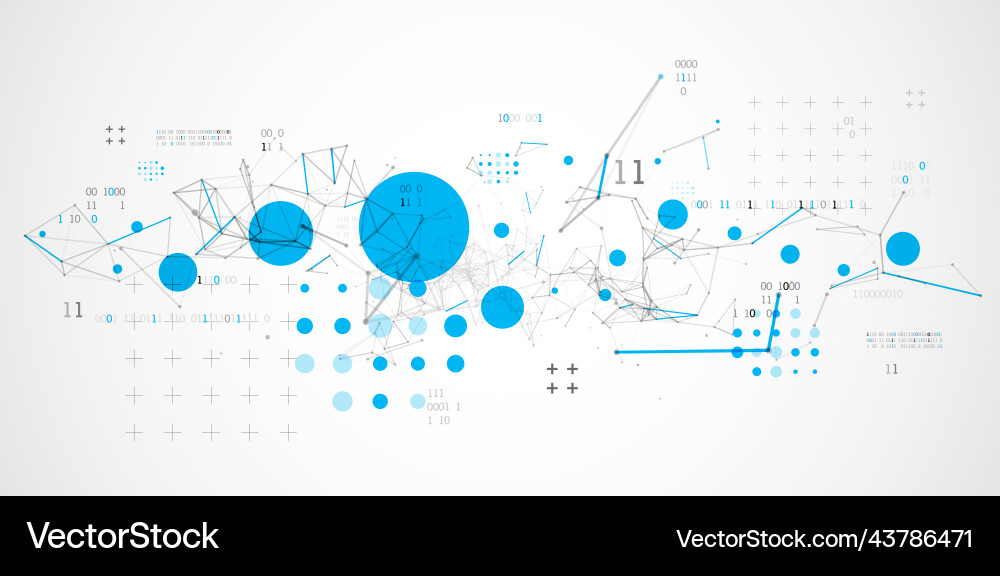 Technology background with plexus effect big data vector image