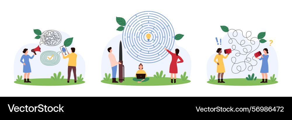 Bad and good communication set tiny people create Bad and good communication set tiny people create vector image