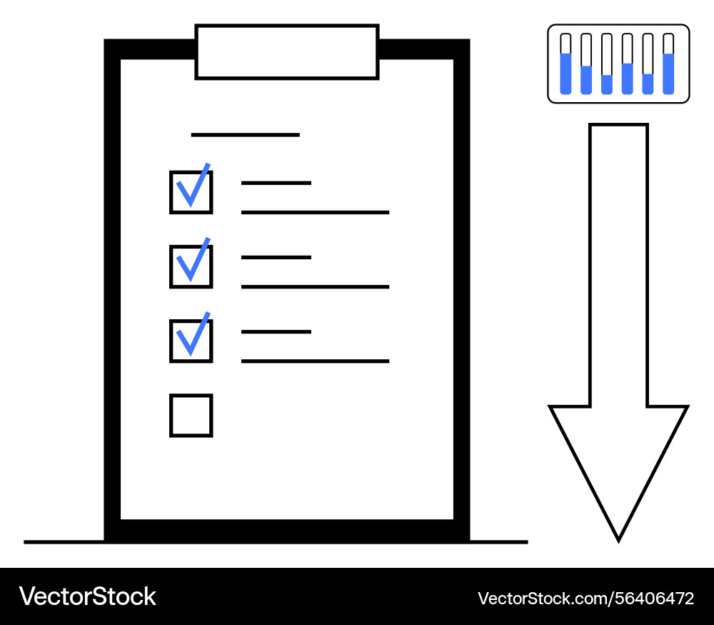 Checklist and progress representation Vector Image