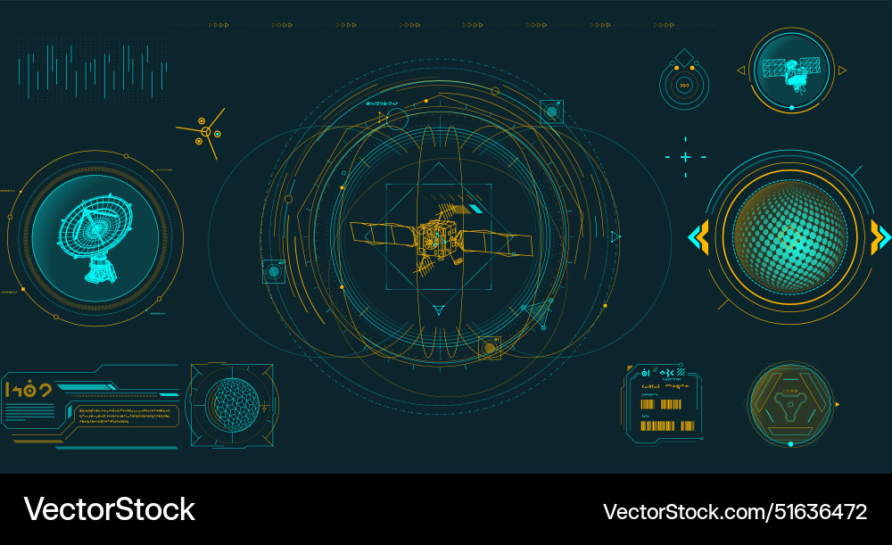 Data elements for sci-fi interface Data elements for sci-fi interface vector image