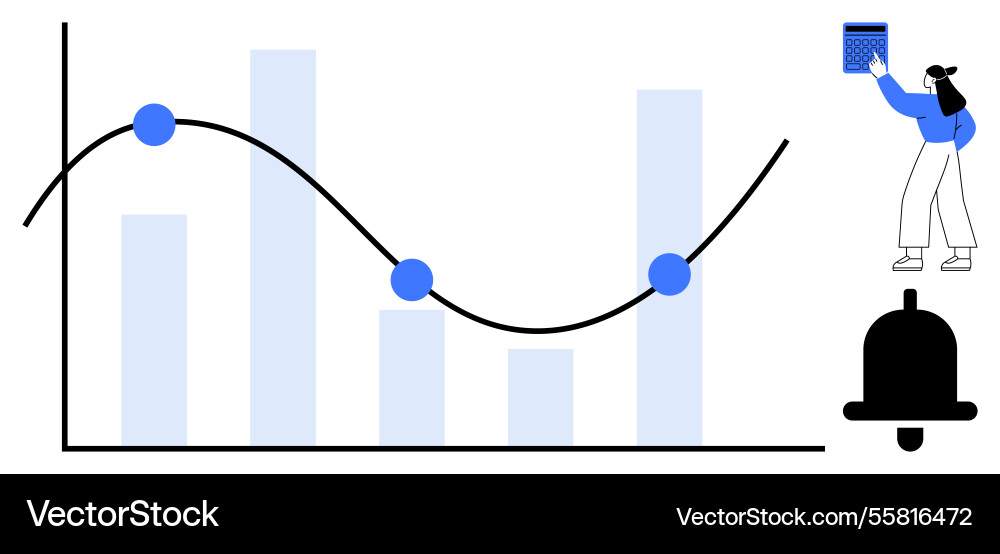 Data visualization with line and bar graph user Data visualization with line and bar graph user vector image