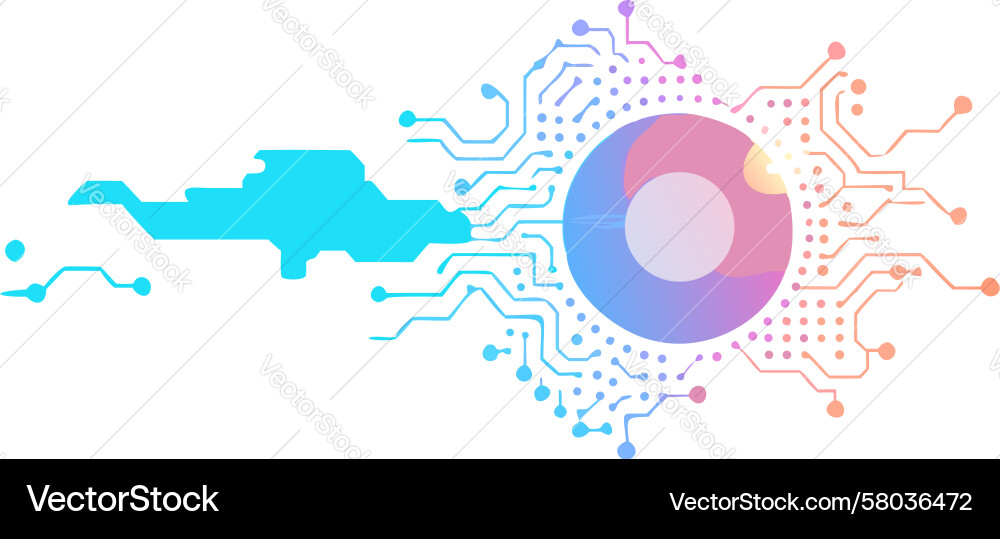 Digital Circuit World Map Vector Image