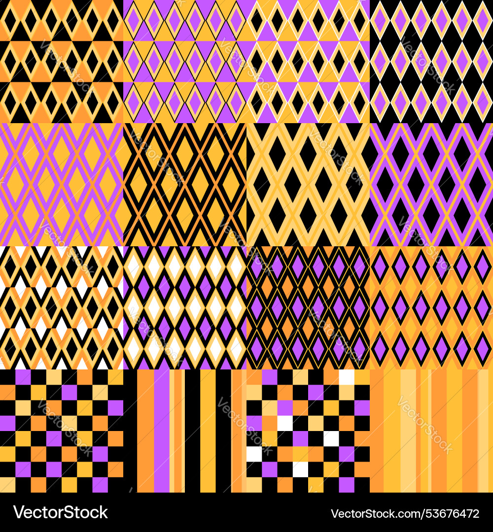Retro Geometric Pattern Set vector image