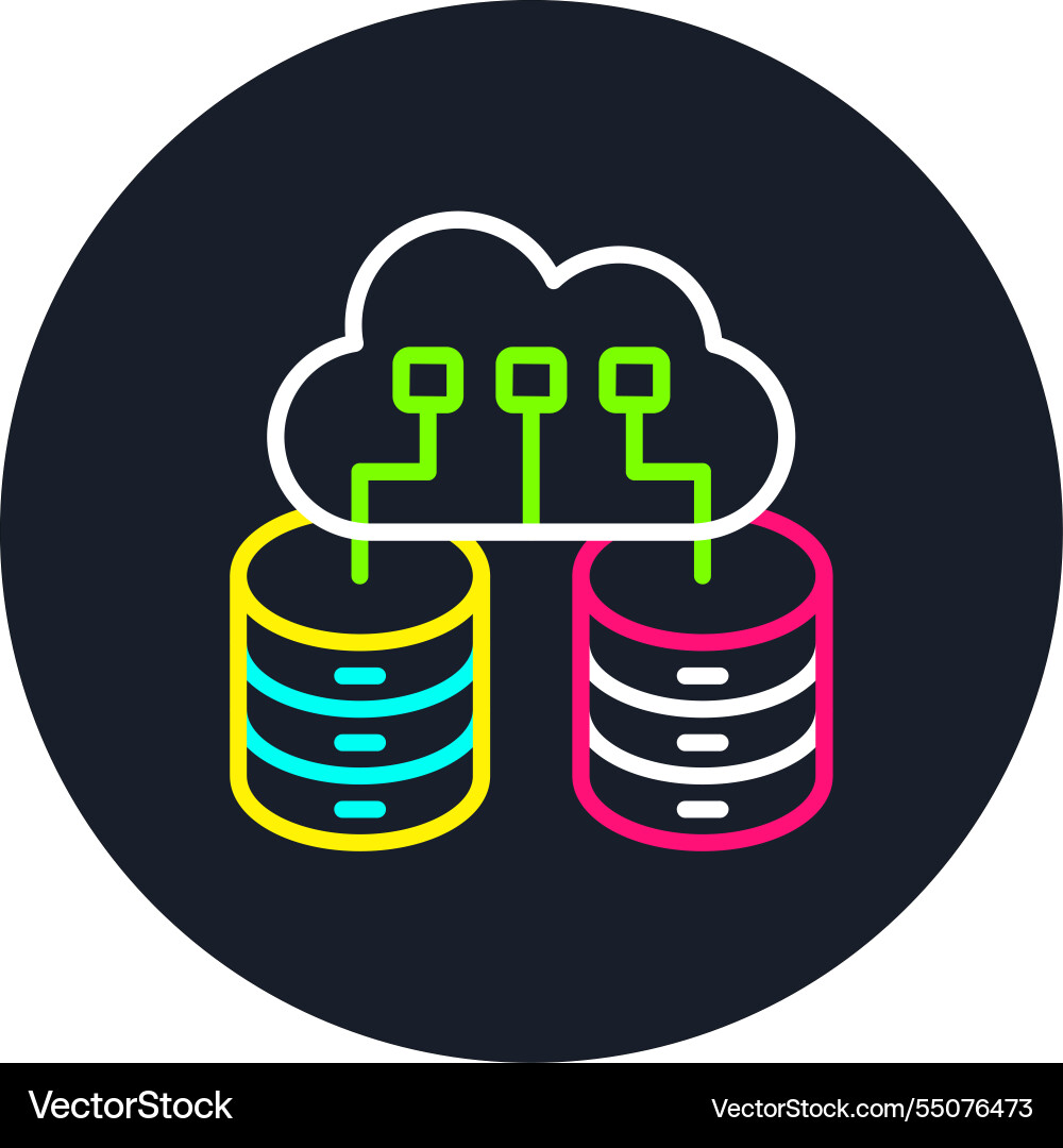 Big data line multi color icon Vector Image