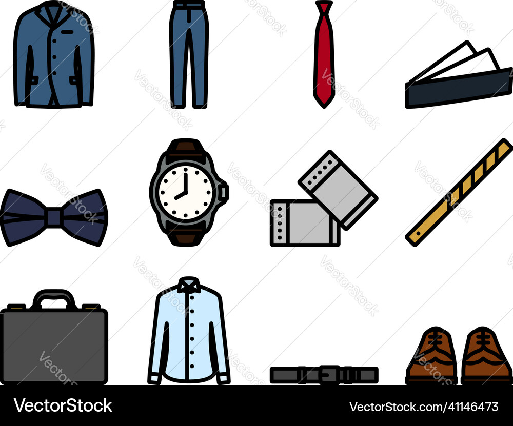 Clothes icon set Royalty Free Vector Image - VectorStock