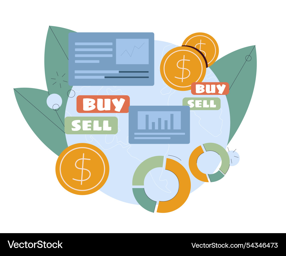 Cryptocurrency with graphs bitcoin charts Cryptocurrency with graphs bitcoin charts vector image