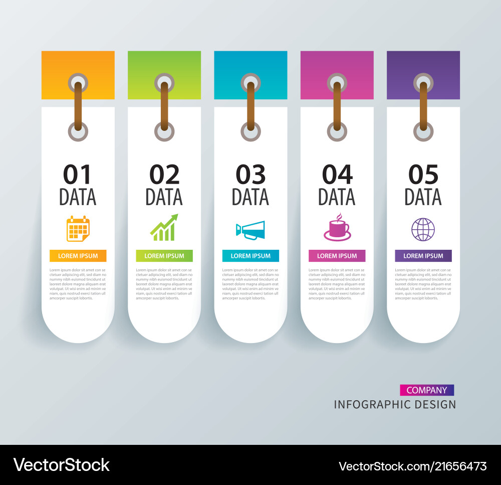 Five Data Index Tabs vector image