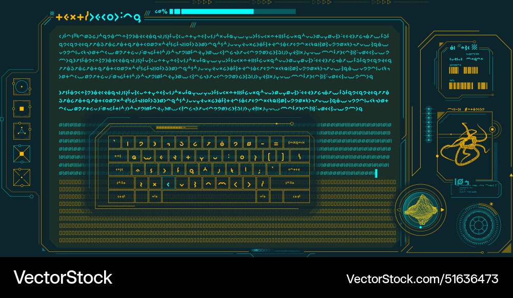 Futuristic hud interface for processing server Futuristic hud interface for processing server vector image