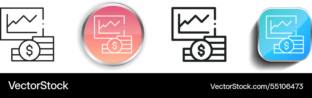 Increase icon thin linear regular and button vector image
