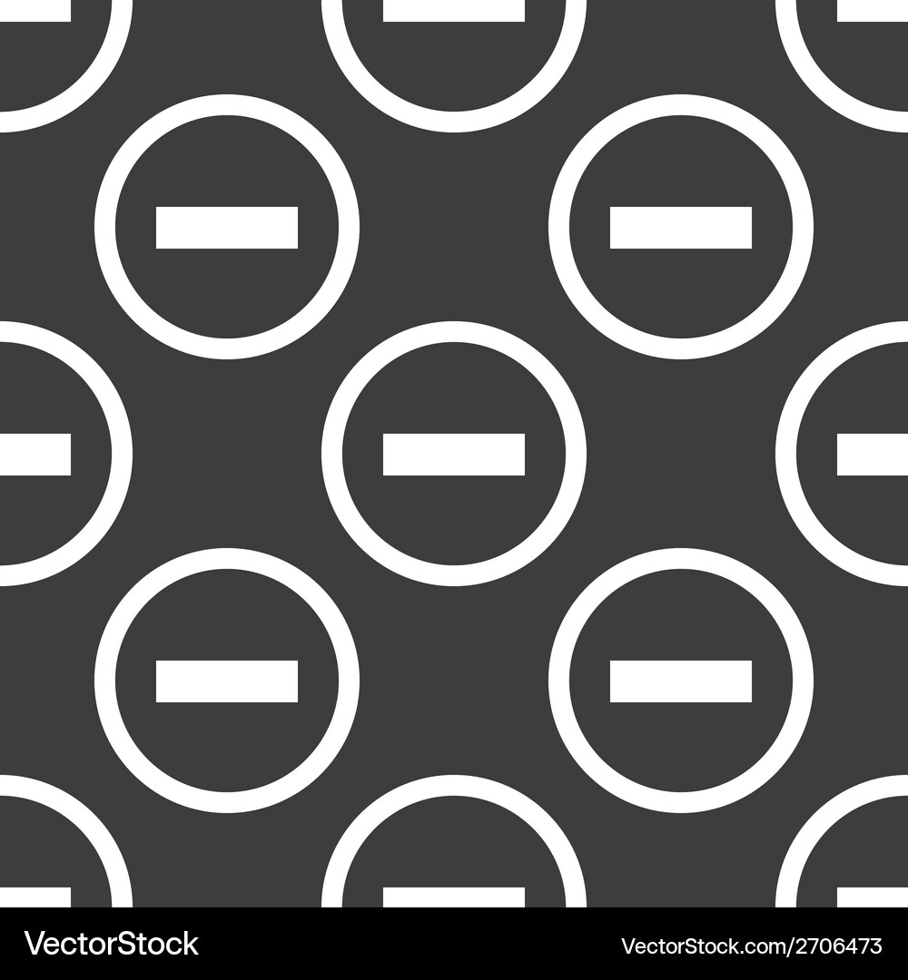 Minus web icon flat design seamless pattern Vector Image