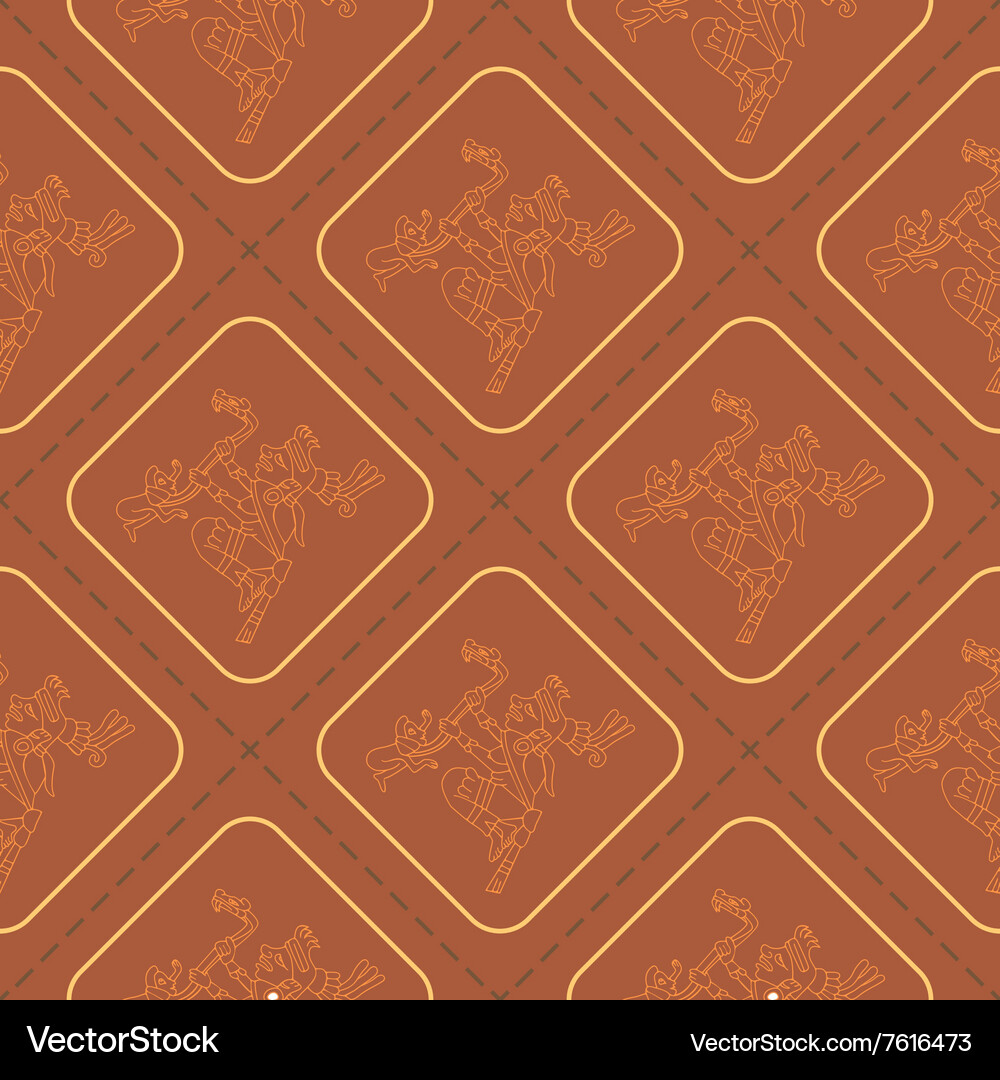 Seamless pattern with symbols from aztec codices Vector Image