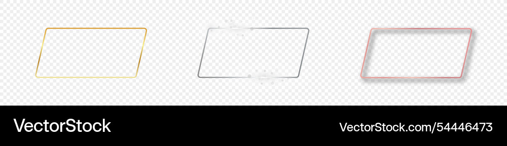 Set of three rounded parallelogram frames Set of three rounded parallelogram frames vector image