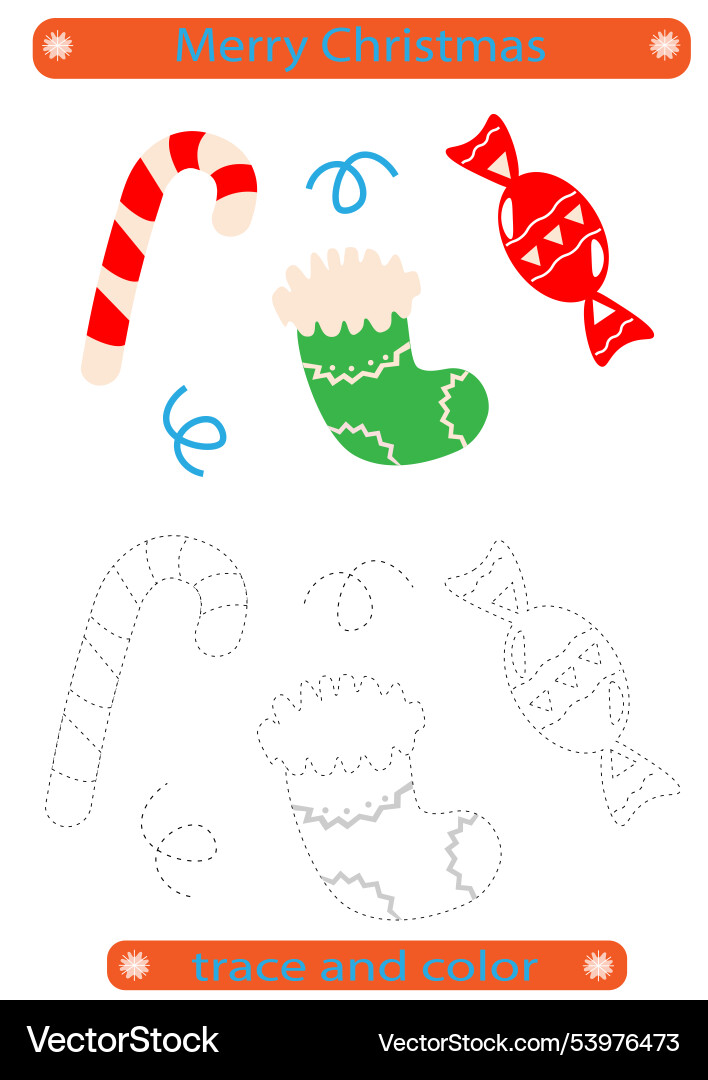Trace and color tracing lines for children Trace and color tracing lines for children vector image