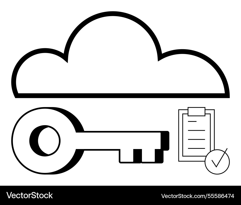 Cloud computing security with key and checklist Cloud computing security with key and checklist vector image