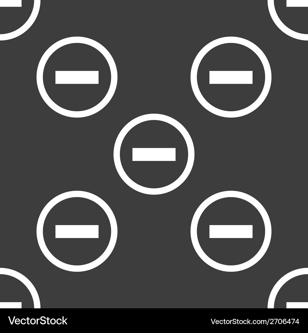 Minus web icon flat design seamless pattern Vector Image
