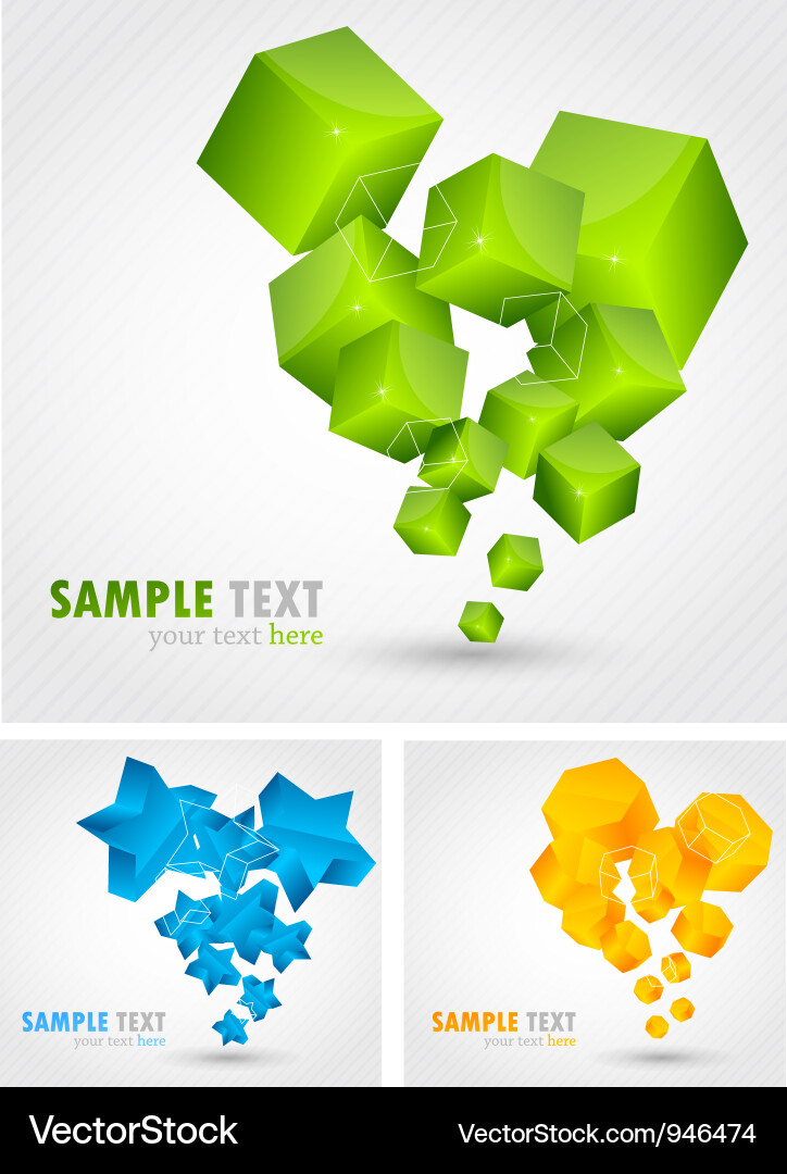 Set von Hintergründen mit 3d Element Vektorbild