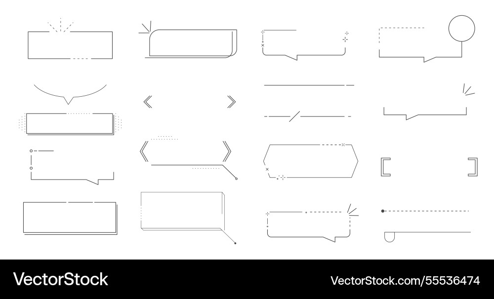 Title frame quote text box border cute simple line Title frame quote text box border cute simple line vector image