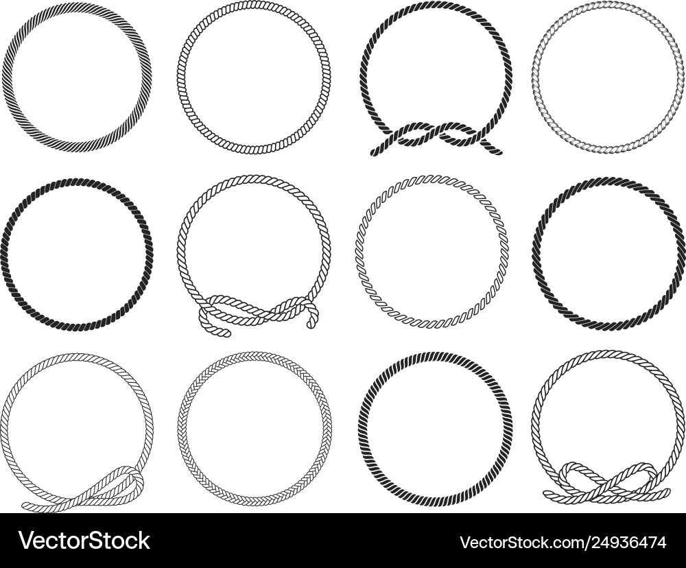 Twisted Rope Set - Circular Pattern vector image