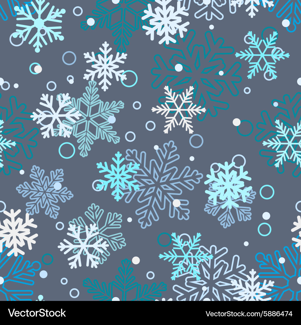 Winter Snowflake Seamless Pattern vector image
