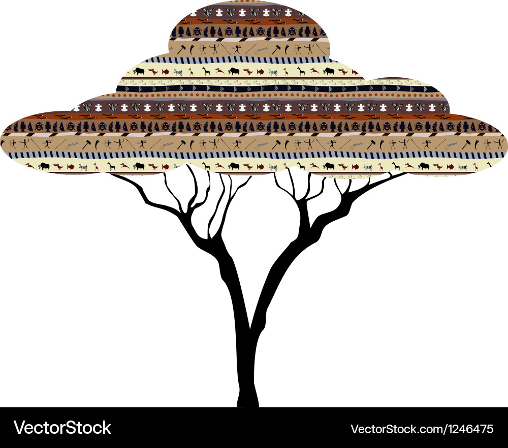 Abstract African Tree Pattern vector image