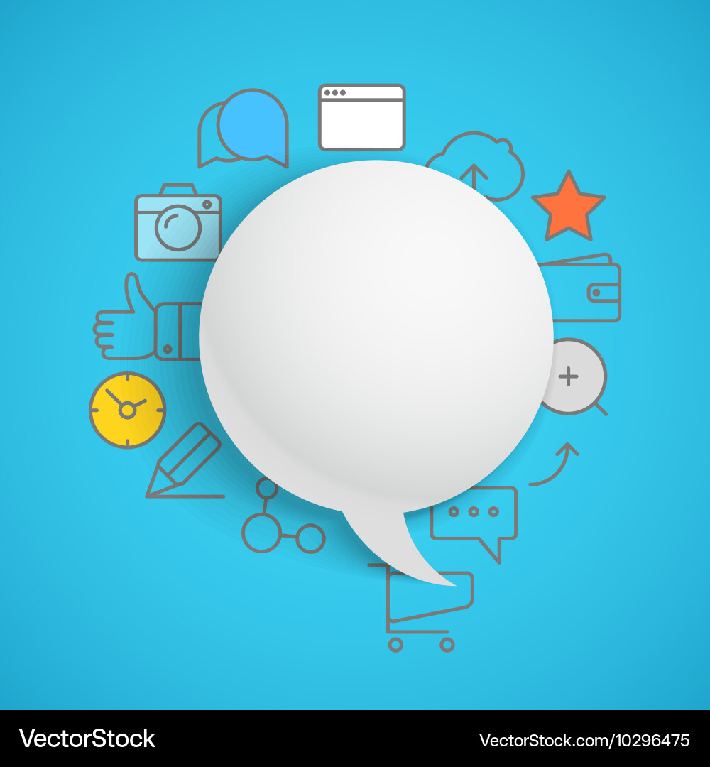 Abstract composition of speech cloud with modern Vector Image