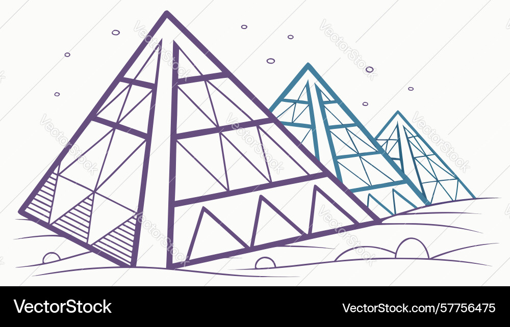 Abstract pyramid structure design with geometric Vector Image