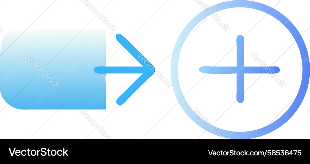 Arrow to Plus Icon - Add & Grow Vector Image
