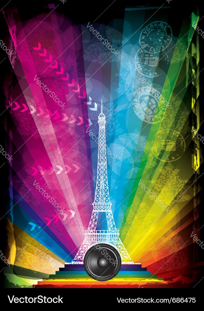 Card with eiffel tower vector image