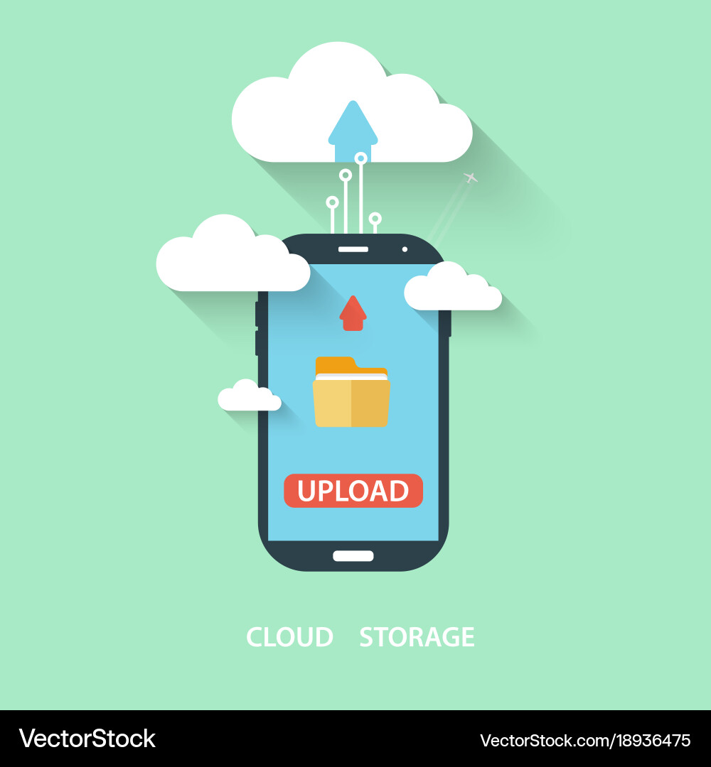 Cloud computing storage and applications vector image